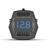 Ladeadapter fürs Auto mit Display und 2 USB Ausgängen