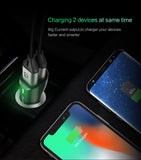 Ladeadapter fürs Auto mit Display und 2 USB Ausgängen