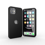 Apple iPhone 12 360 Grad Schutz Schwarze Hülle