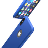 Apple iPhone XS Max 360° Blaue Hülle mit Schutzglas