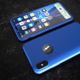 Apple iPhone XS Max 360° Blaue Hülle mit Schutzglas
